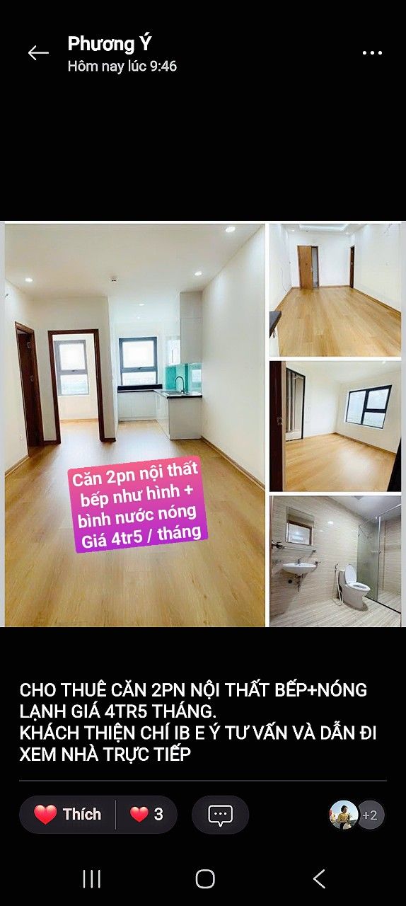 Cho thuê căn hộ 2PN 58m² OriGarden Đà Nẵng - Giá 4.5 triệu/tháng