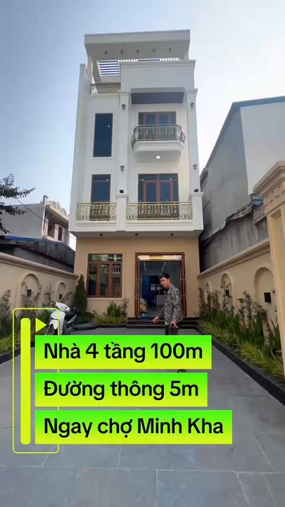 Nhà 4 Tầng Mặt Tiền 100m² Đường Thông Gần Chợ Minh Khai, Hải Phòng