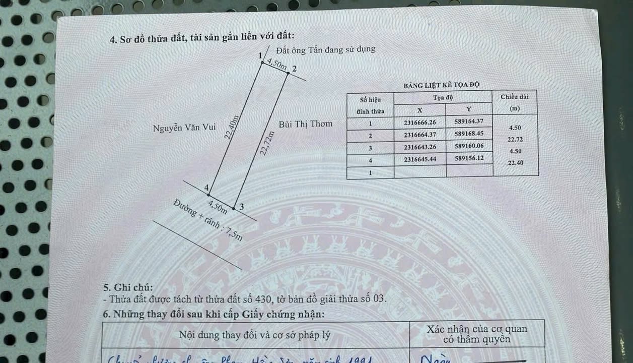 Bán Đất Mặt Tiền Đường 7.5m - 100m² Tại Cao Kênh, Thủy Nguyên, Hải Phòng - 1.8 Tỷ