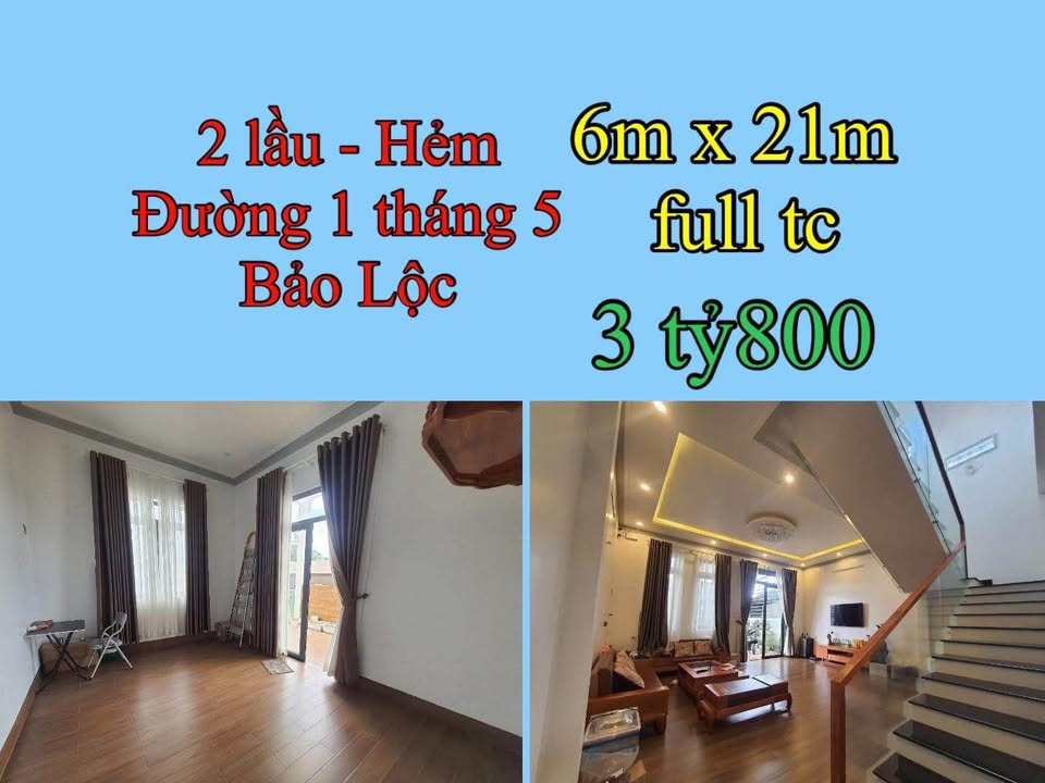 Nhà 1 Trệt 1 Lầu 126m² Đường 1/5 Bảo Lộc - Ô tô tận nhà, Sẵn ở ngay