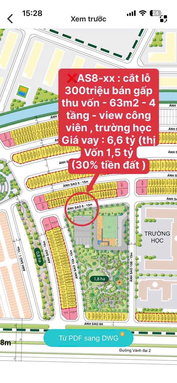 Bán gấp Townhouse Vinhome Dương Kinh 63m², 4 tầng - Lời 1.5 Tỷ so với CĐT