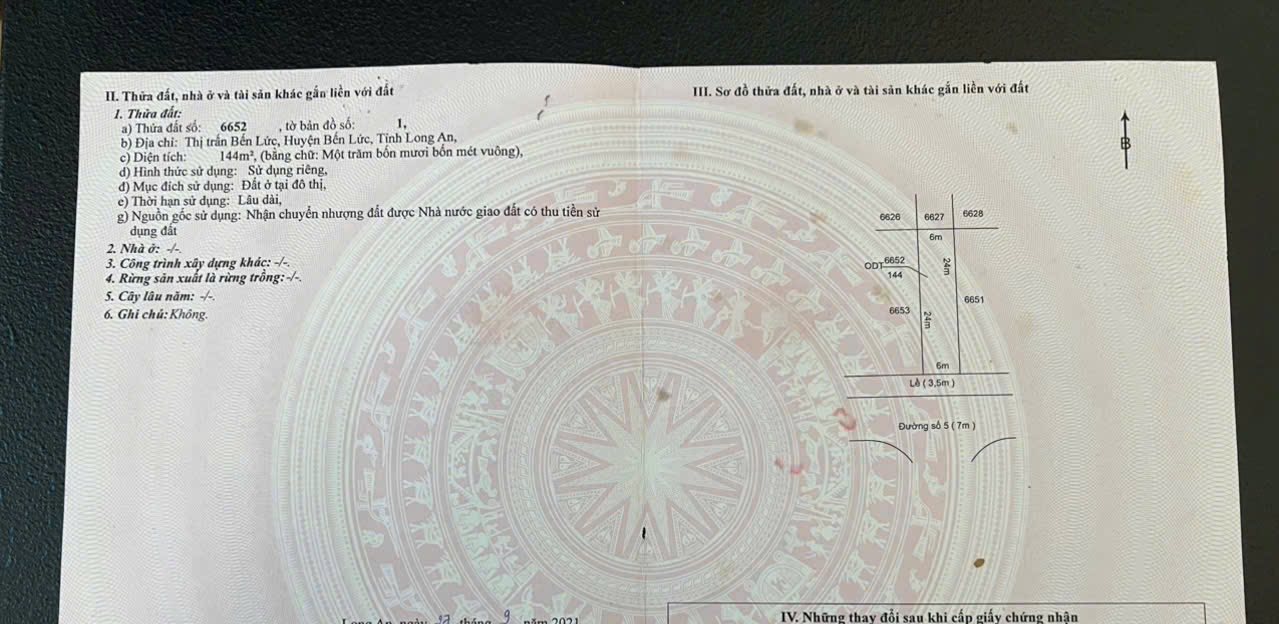 Đất Nền Bến Lức Long An 144m² - Giá 2.4 Tỷ, Sổ Hồng Riêng