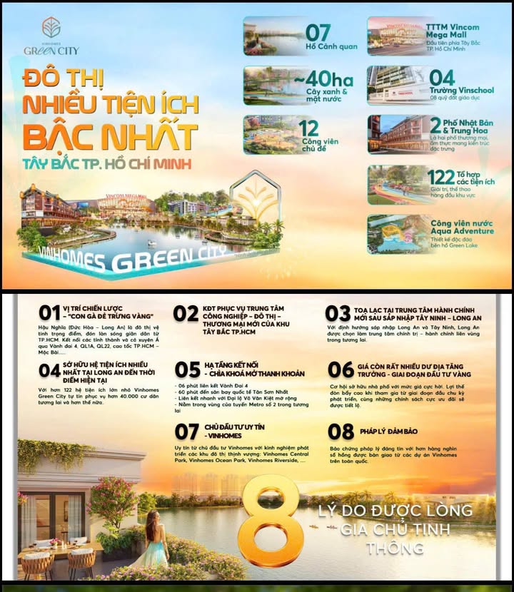 Nhà Phố Vinhomes Green City Long An - Áp Góc Sát Công Viên - Giá F0 Chỉ 3.14 Tỷ