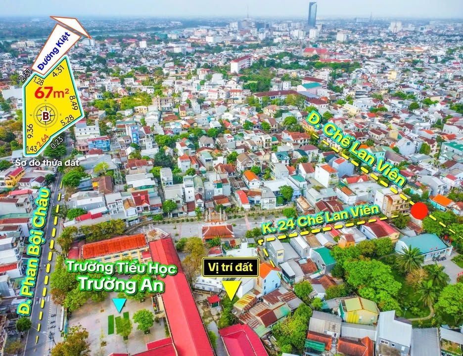 Bán Đất Kiệt 24 Chế Lan Viên, Huế - 67m² Hướng Bắc, Giá Tốt
