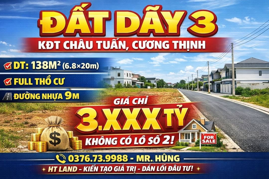 Đất Nền KĐT Châu Tuấn 138m² - Sổ Đỏ Thổ Cư, Giá Hơn 3 Tỷ