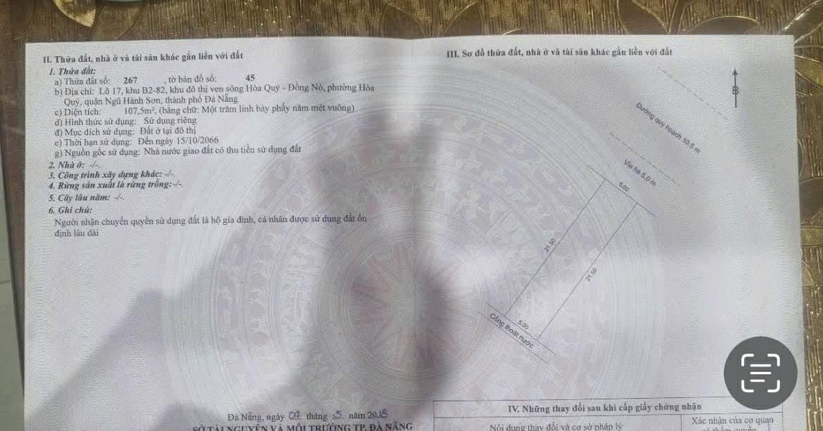 Đất nền Nam Hòa Xuân 110m² - Mặt tiền Tô Hoài, Cẩm Lệ