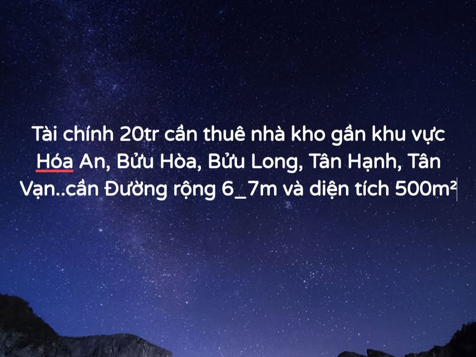 Cho thuê Kho Xưởng 20 Triệu/Tháng - Đường Rộng 6-7m - Biên Hòa Đồng Nai