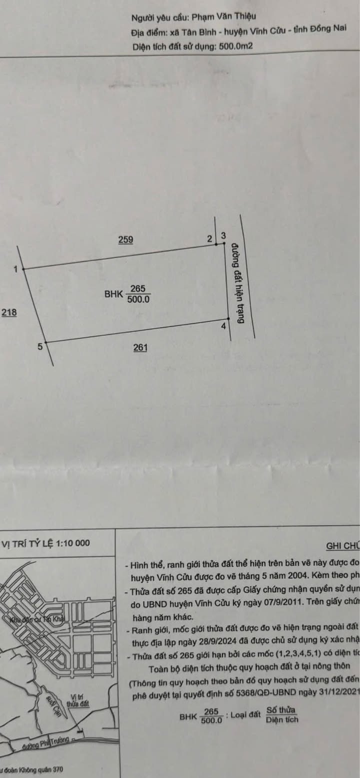 Đất Nền 500m² Phường Tân Phong, Biên Hòa - Sổ Hồng Full Thổ Cư, Giá 1.25 Tỷ