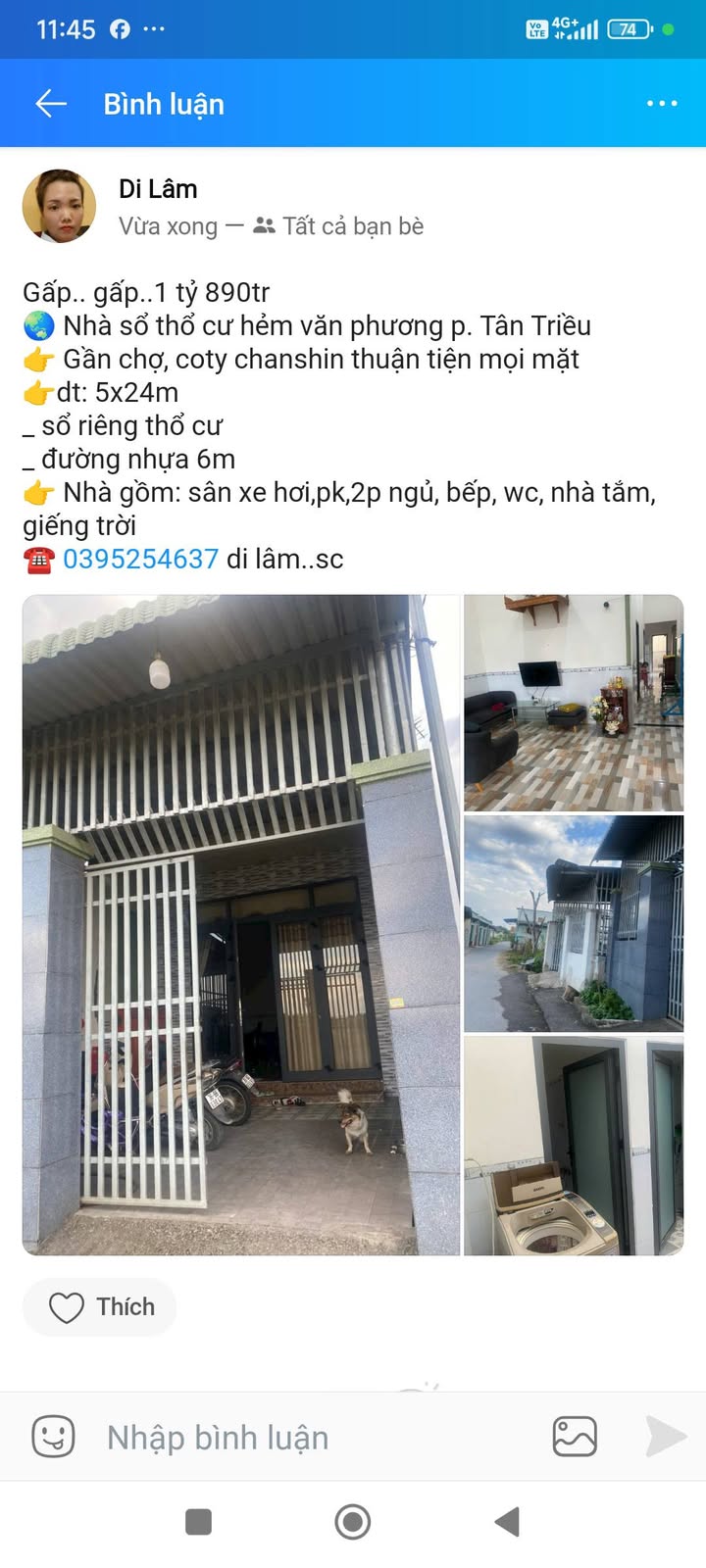 Nhà Sổ Hồng Thổ Cư Vĩnh Cửu 120m² - Giá 1.89 Tỷ, Xe Hơi Vào Tận Nhà