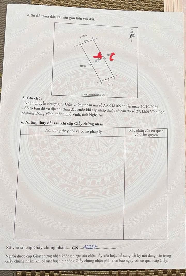 Đất nền Đông Vĩnh, TP Vinh 63m² - Sổ đỏ sẵn, ô tô tránh