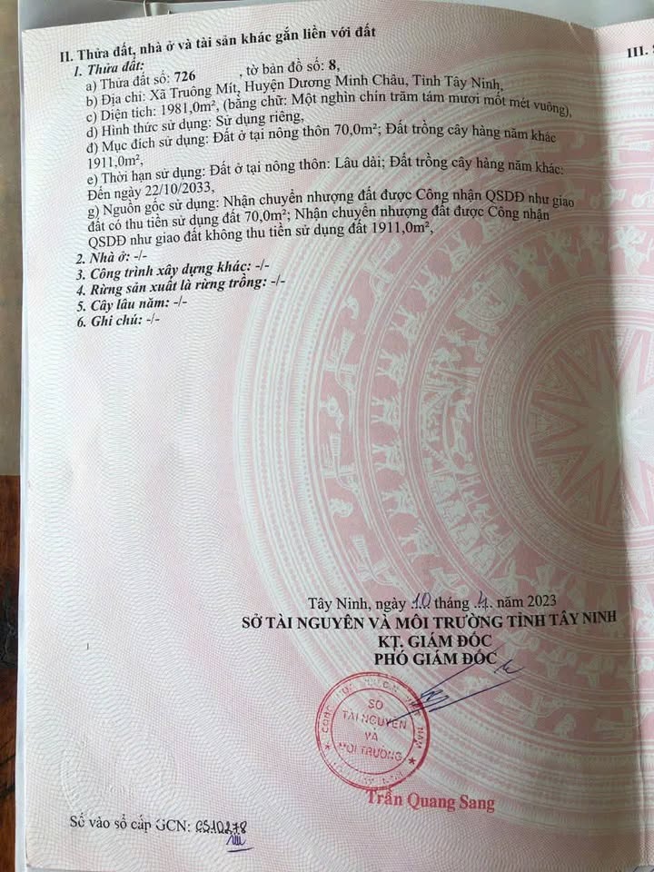 Đất Nền 2080m² Xã Truông Mít, Dương Minh Châu - Sổ Đỏ Thổ Cư Sẵn Sàng