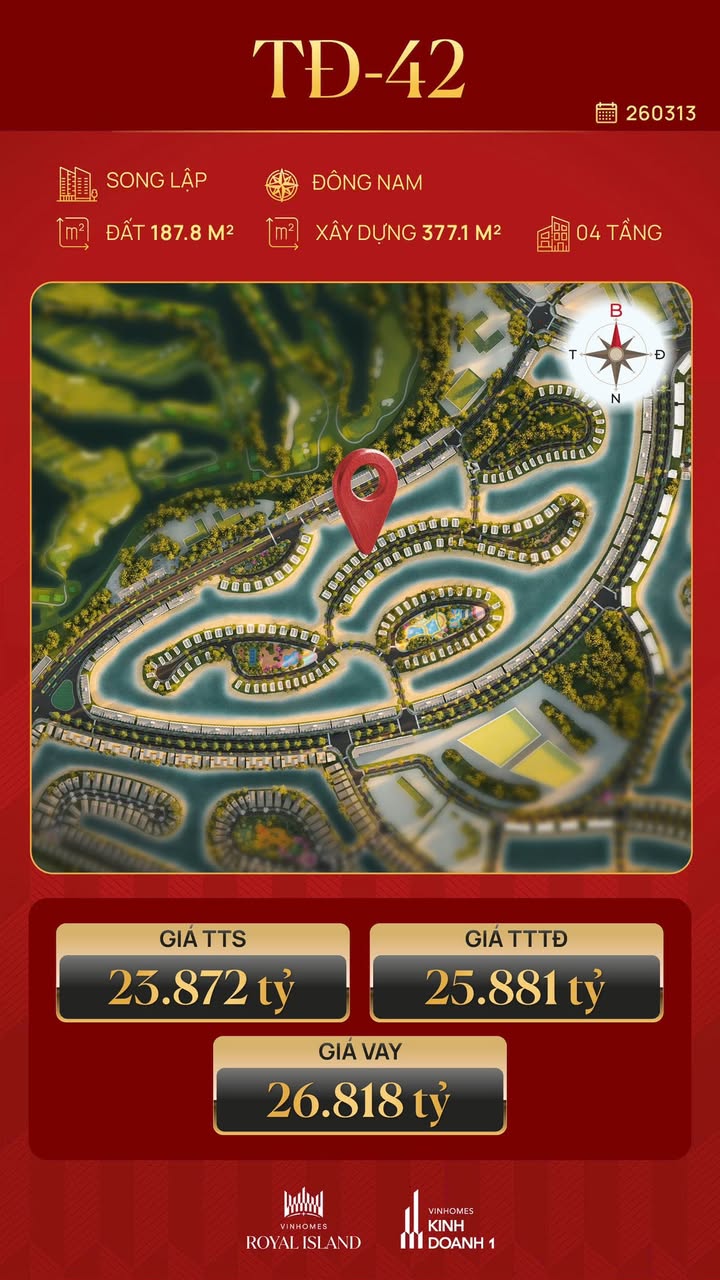 Biệt thự Song Lập Isla Bella - 187.8m² - View Biển Riêng, Sân Golf - Hải Phòng