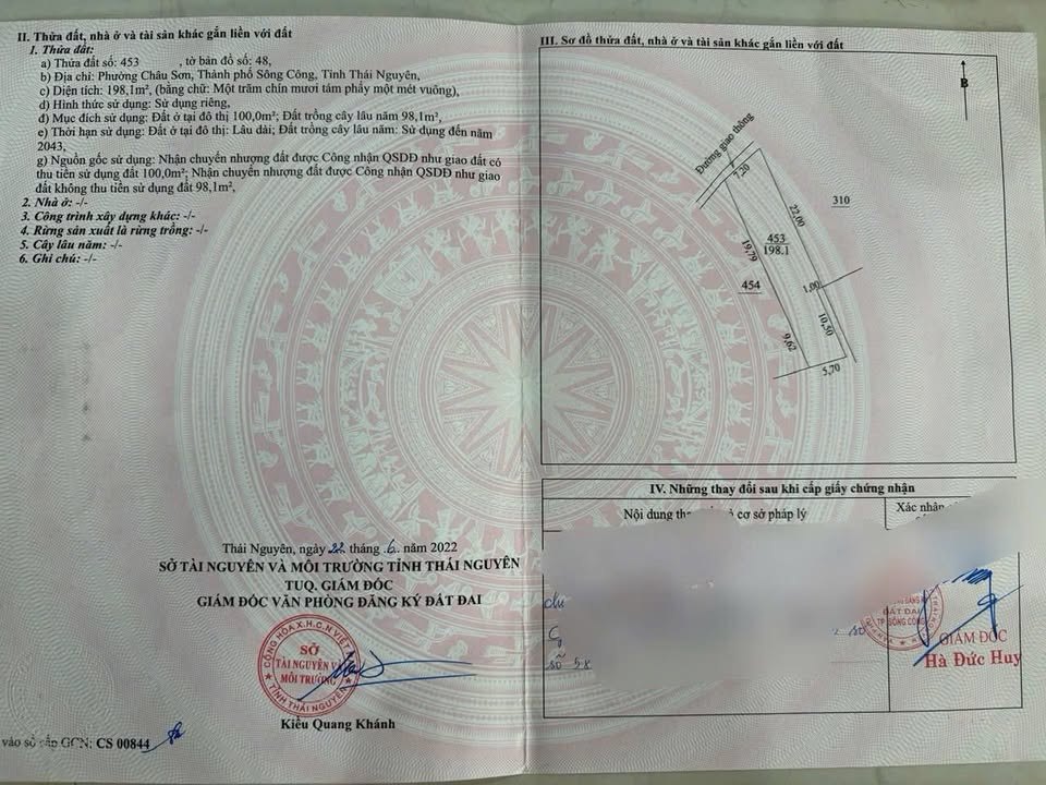 Đất nền Sông Công 200m² - Sổ đỏ thổ cư, đường 6m - Giá đầu tư