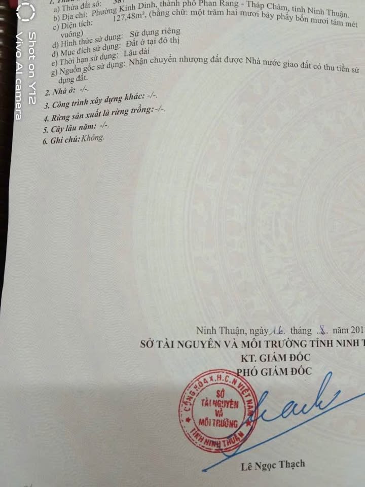 Đất nền Kinh Dinh Phan Rang 127m² - Sổ đỏ chính chủ