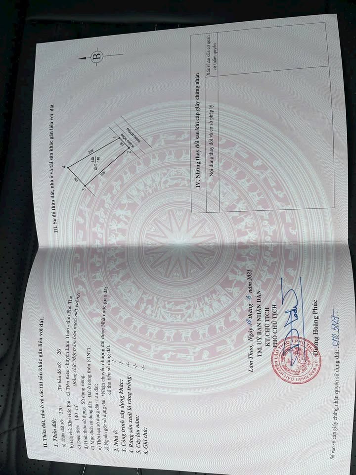 Đất thổ cư 140m² mặt tiền 5m nở hậu 9m tại Lâm Thao, Phú Thọ - 1.65 tỷ