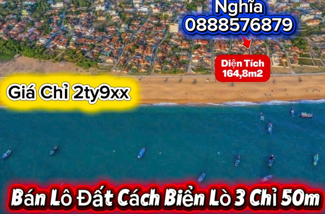 Đất nền Phú Yên 168m² - 50m ra biển Lò Gốm, SHR, Chính chủ