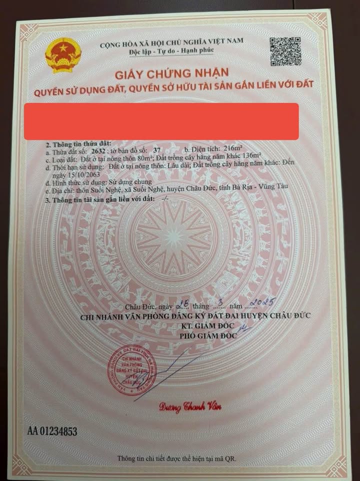 Đất nền Suối Nghệ, Châu Đức 630m² - 4 Lô Liền Kề, Giá Đầu Tư 1.4 Tỷ/Lô