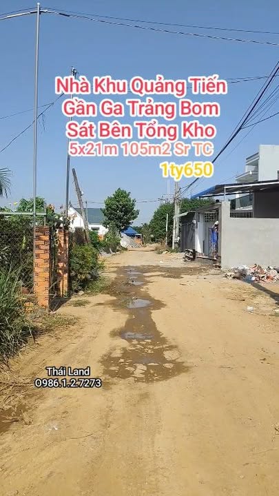 Nhà Trảng Bom 105m² Sổ Riêng Thổ Cư - Giá 1.65 Tỷ