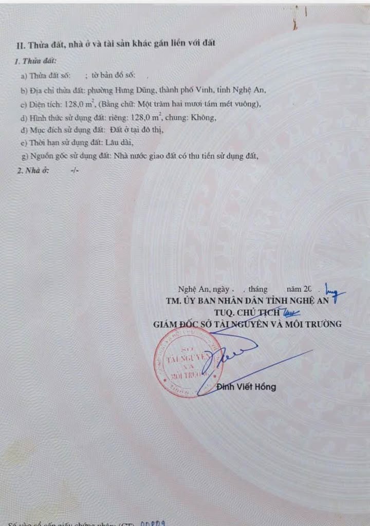 Đất nền dự án Đồng Dâu - Vinh: 128m² hướng Nam, giá 4.7 tỷ - Sẵn sàng xây dựng