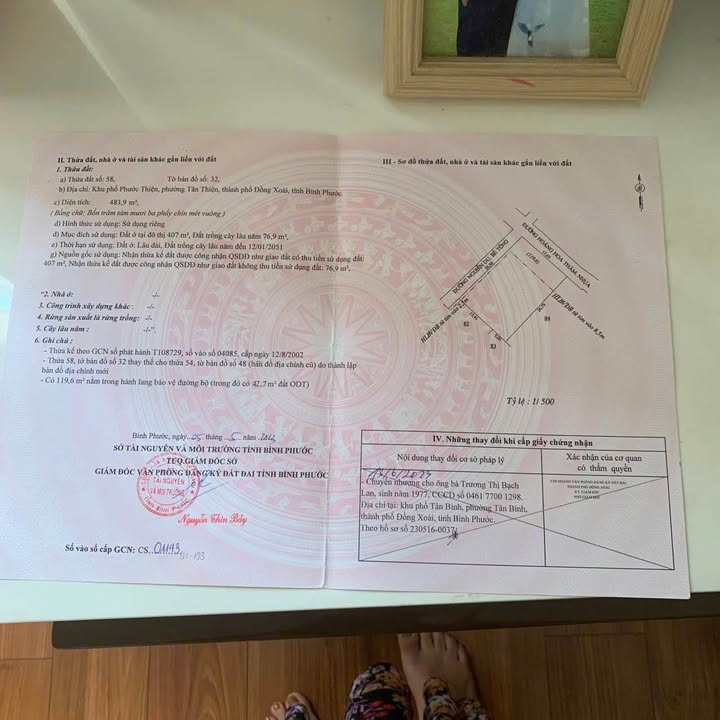 Đất Nền 400m² Mặt Tiền Hoàng Hoa Thám, Chơn Thành - Giá Thỏa Thuận