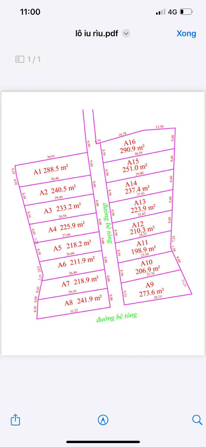 Đất nền Trù Sơn, Đô Lương 224m² - Hơn 900 triệu, Lối 2 đường nhựa