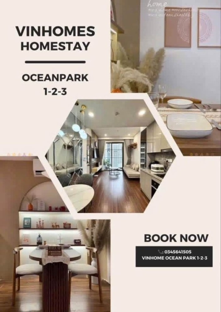 Cho thuê Căn hộ Vinhomes Ocean Park 3PN - Nội thất sang trọng, view biển hồ