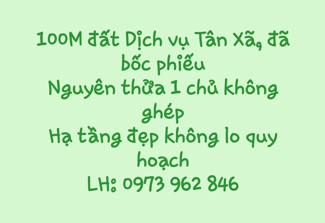 Bán 100m² đất dịch vụ Tân Ước, Thanh Oai - Giá tốt đầu tư