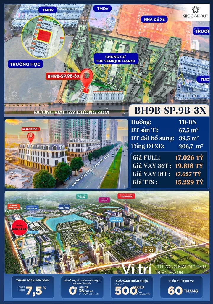Shophouse Vinhomes Ocean Park 3 - 75m² - 15 Tỷ - Kinh doanh đắc lợi