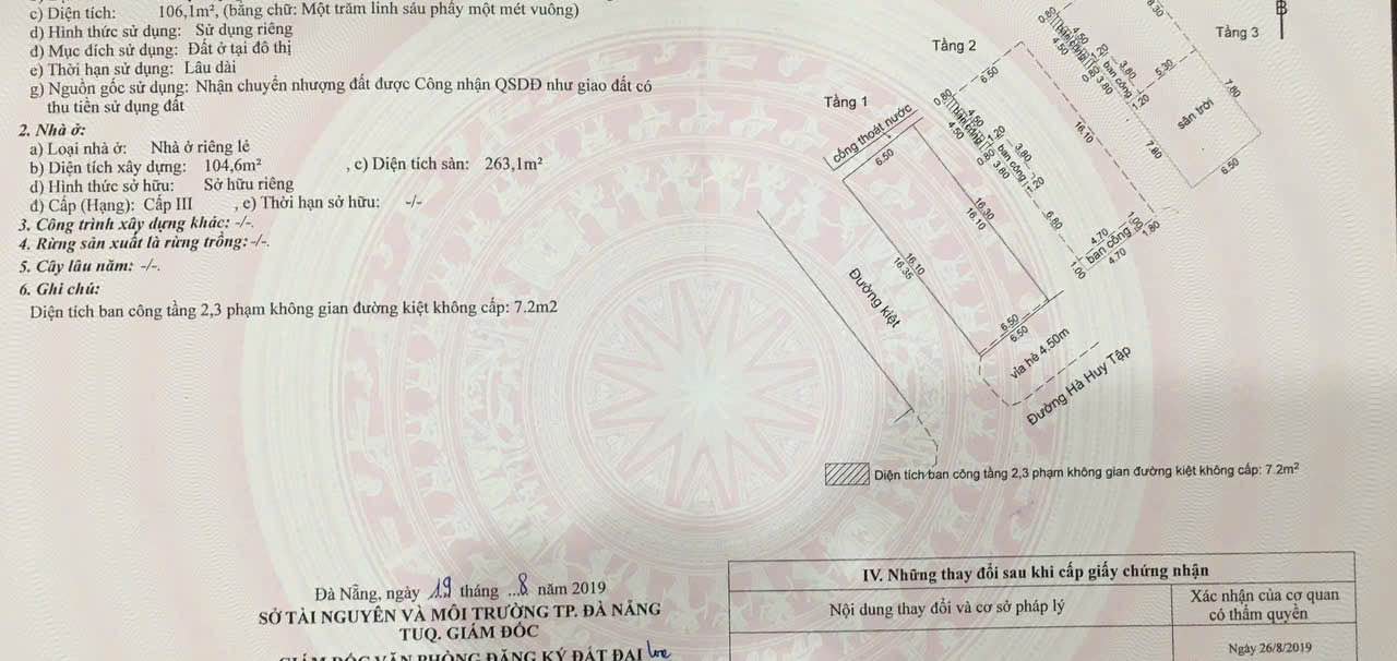 Nhà 3 Tầng Mặt Tiền Hà Huy Tập, Đà Nẵng - Kinh Doanh Đắc Lợi 106m²