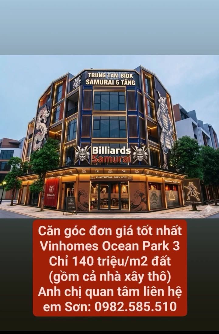 Liền Kề Góc Vinhomes Ocean Park 3 - 167.4m² Kinh Doanh Đắc Lợi