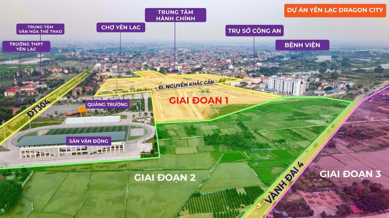 Khu đô thị Yên Lạc - Dragon City: Nhà phố, biệt thự sổ đỏ lâu dài