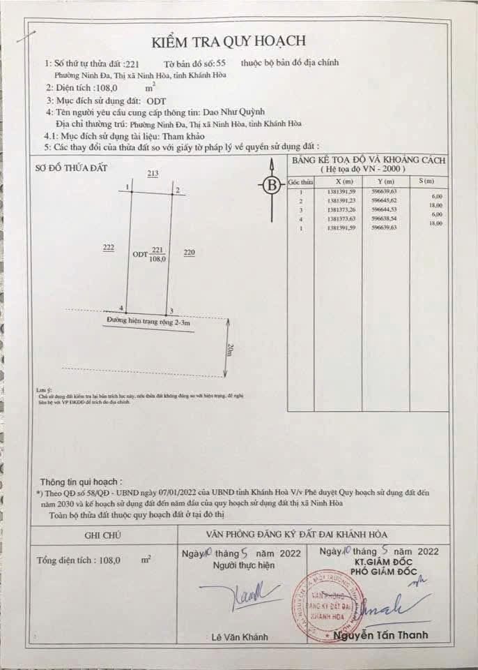 Đất Tái Định Cư Ninh Đa 108m² - Sổ Đỏ Rõ Ràng, Giá Đầu Tư Tốt