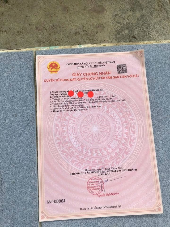 Đất Nền Suối Hiệp, Diên Khánh: 152m² Giá 600 Triệu - Sổ Đỏ Sẵn Sàng