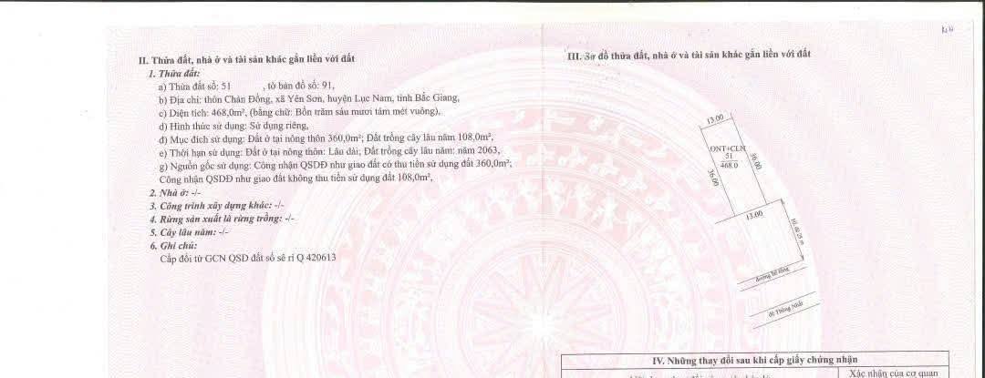 Đất nền Chản Đồng, Bắc Giang 468m² - Sổ đỏ sẵn sàng, giá đầu tư tốt