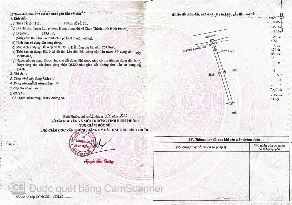 Bán Đất 320m² Thổ Cư, Mặt Tiền Kinh Doanh Phường Minh Thành, Chơn Thành