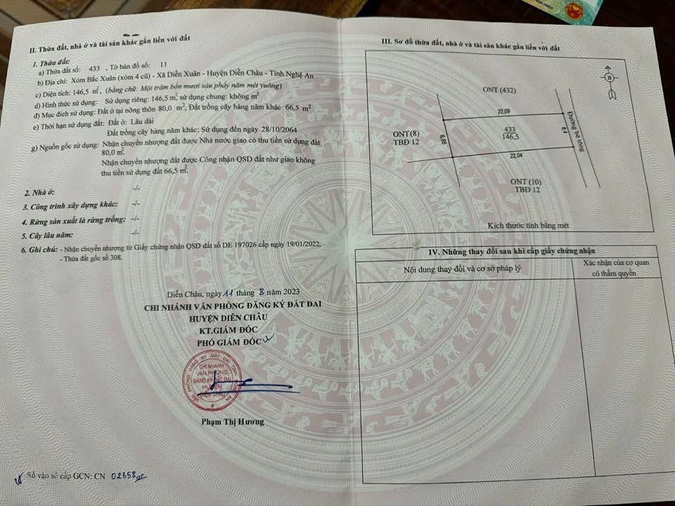 Bán Đất Xóm 4 Diễn Xuân 141m² - Đường Oto - Sổ Đỏ Sẵn Sàng