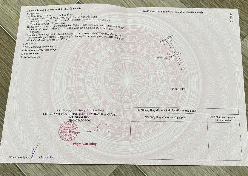 Đất nền Nam Dong Đắk Nông 756m² 1.2 tỷ - Sổ đỏ chính chủ