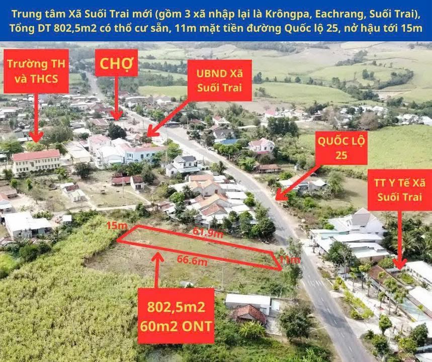 Đất Nền Mặt Tiền QL25, Phú Yên - 802m² Sổ Hồng, Giá Đầu Tư 8x Tỷ