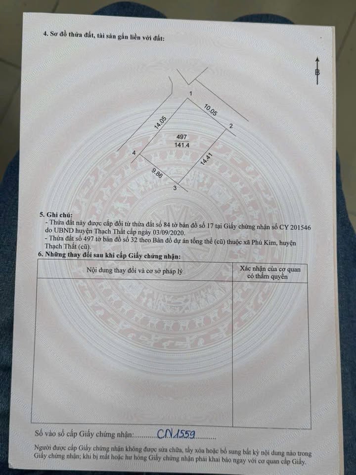 Bán đất 141m² Thạch Thất - Sẵn nhà cấp 4, ô tô đỗ cửa