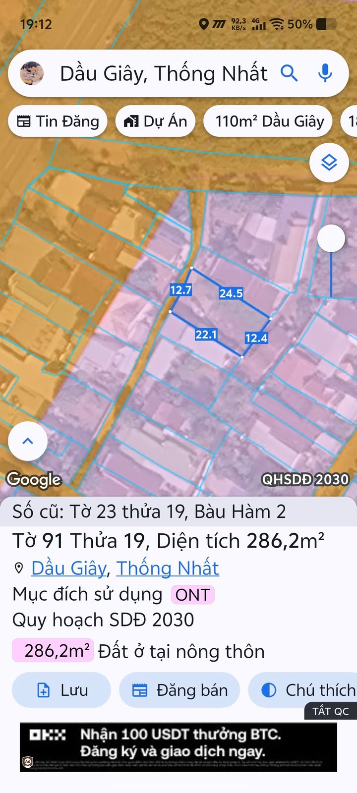 Bán Đất Nền Xuân Lộc Đồng Nai 288m² Sổ Riêng Full Thổ Cư