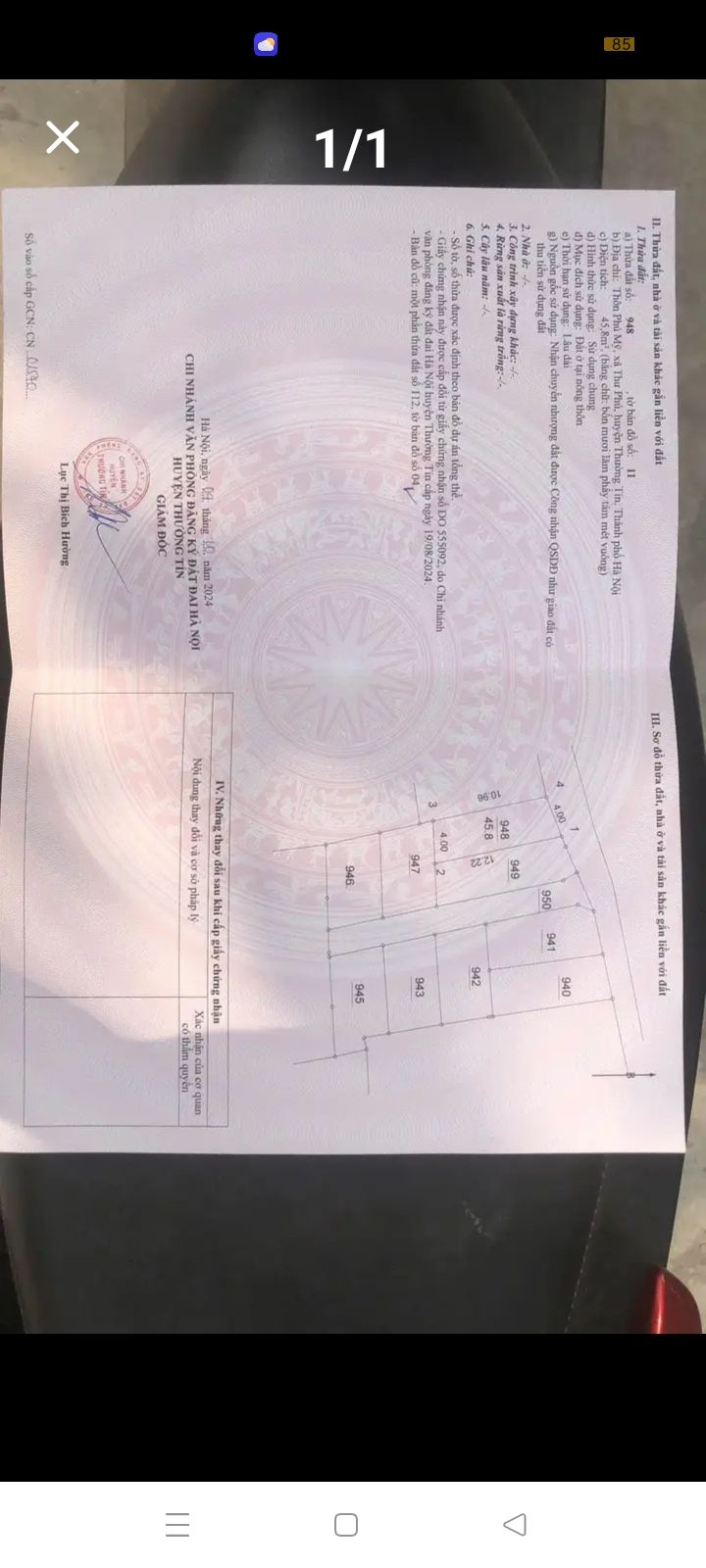 Bán Đất Thư Phú - Thường Tín 45.8m² - Đường Ô Tô Tránh Nhau