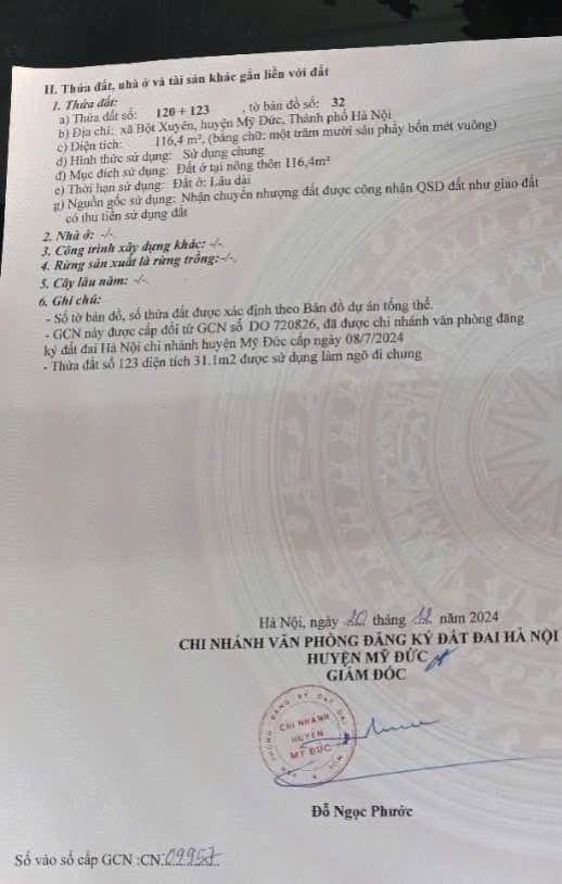 Đất nền Mỹ Đức 85m² full thổ cư - Giá hơn 1 tỷ, ô tô đỗ cửa