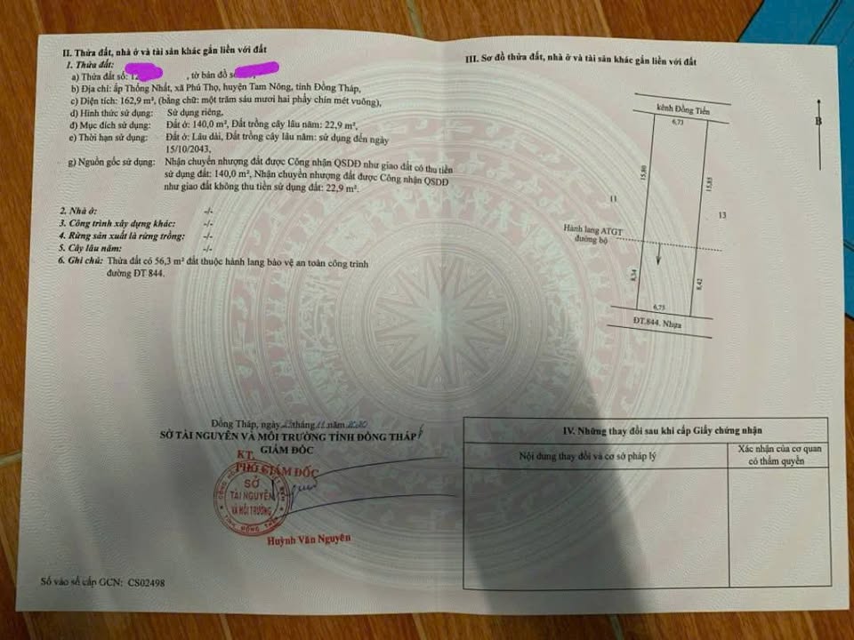 Bán Gấp Nhà Mặt Tiền 162.9m² Tại Tam Nông - Kinh Doanh Sầm Uất, Giá 1.6 Tỷ