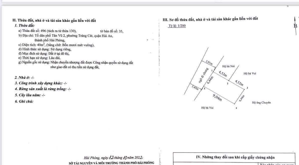 Đất Nền Tràng Cát 40m² - Ngõ Rộng Ô Tô, Giá 1.32 Tỷ