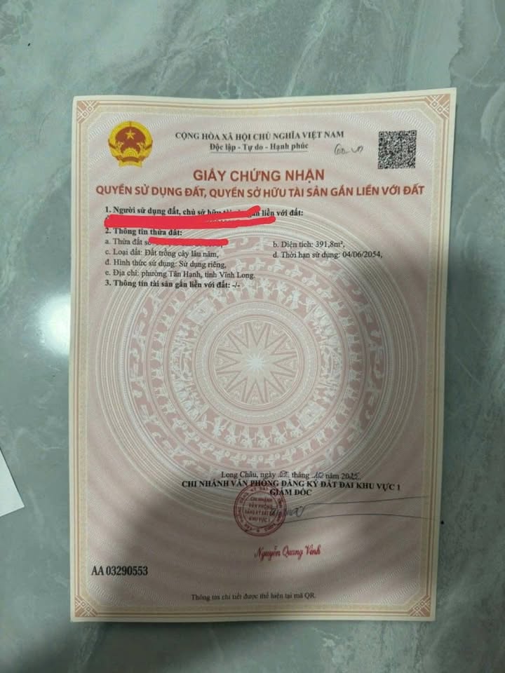 Đất Vĩnh Long 400m² Đường Nhựa, Sổ Hồng - Giá 7xx Triệu