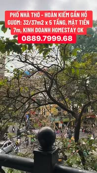 Nhà Mặt Tiền Phố Nhà Thờ, Hoàn Kiếm - 37m² x 5 Tầng, Kinh Doanh Homestay Đỉnh Cao