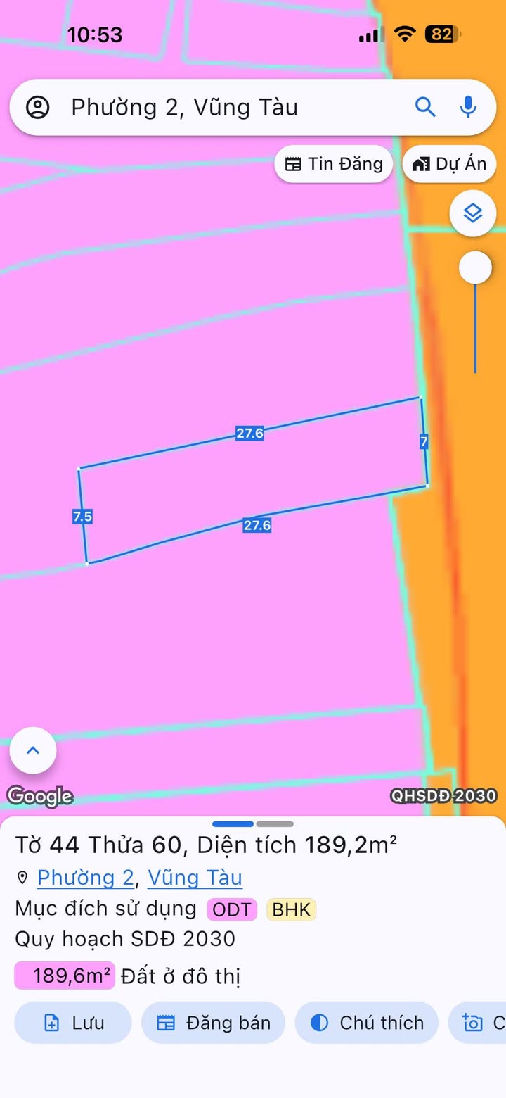 Bán Đất Vũng Tàu 189m² Mặt Tiền Phan Chu Trinh - Sổ Đỏ, Hướng Đông Nam