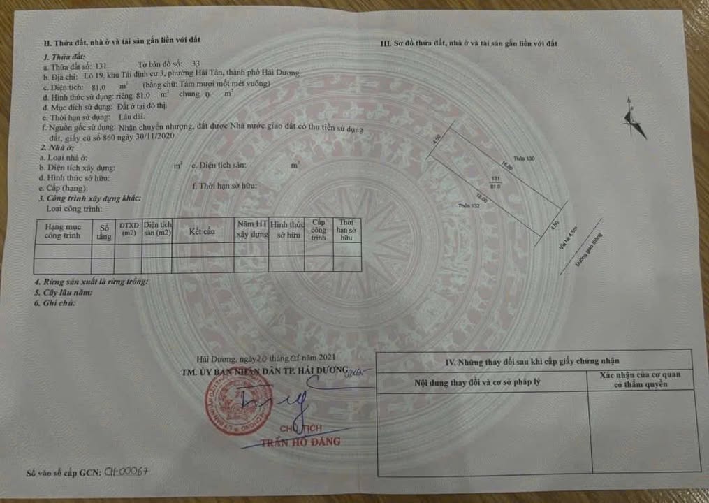 Đất Tái Định Cư Ecopark 81m² - Hướng Đông Nam, Sổ Đỏ Rõ Ràng