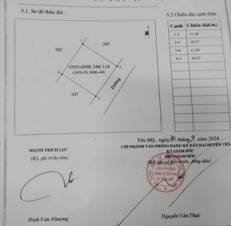 Đất nền Thôn Lại Trạch Yên Phú 114m² 228 triệu - Sổ đỏ chính chủ