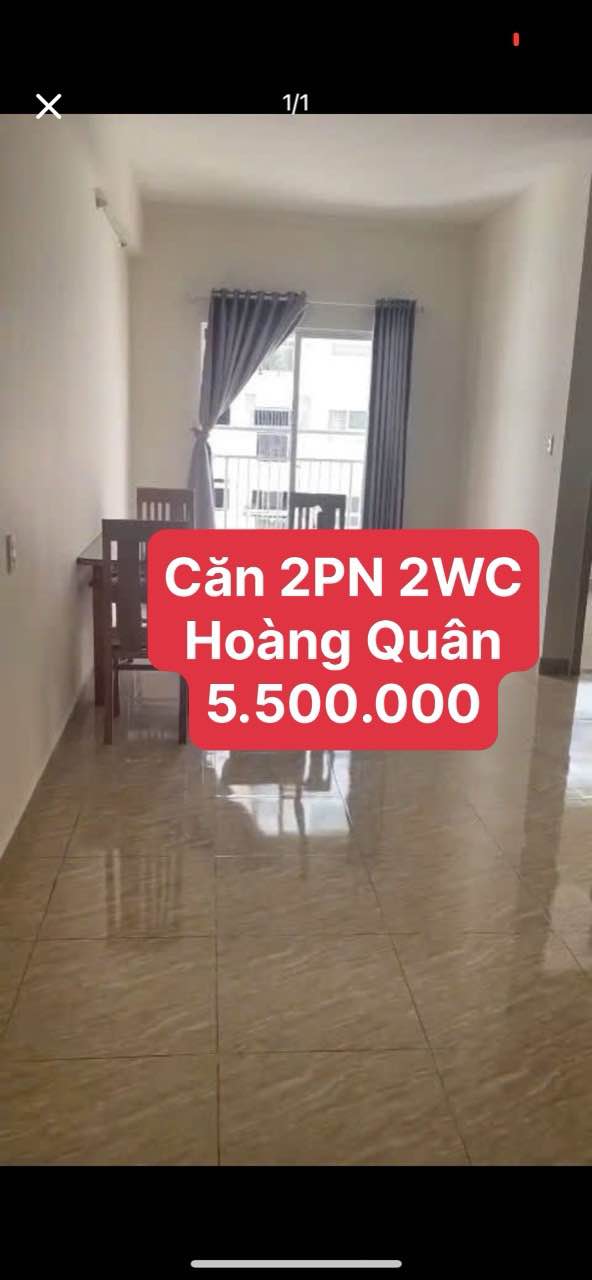 Cho thuê căn hộ 2PN Chung cư Hoàng Quân Nha Trang - Giá 5.5 triệu/tháng